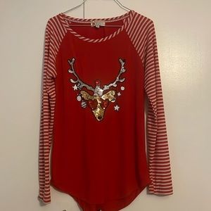 Sequin reindeer shirt